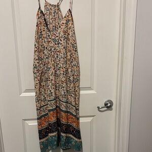 SHEIN Floral Print Midi Dress - Multicolor